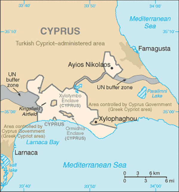 Map of Akrotiri and Dhekelia